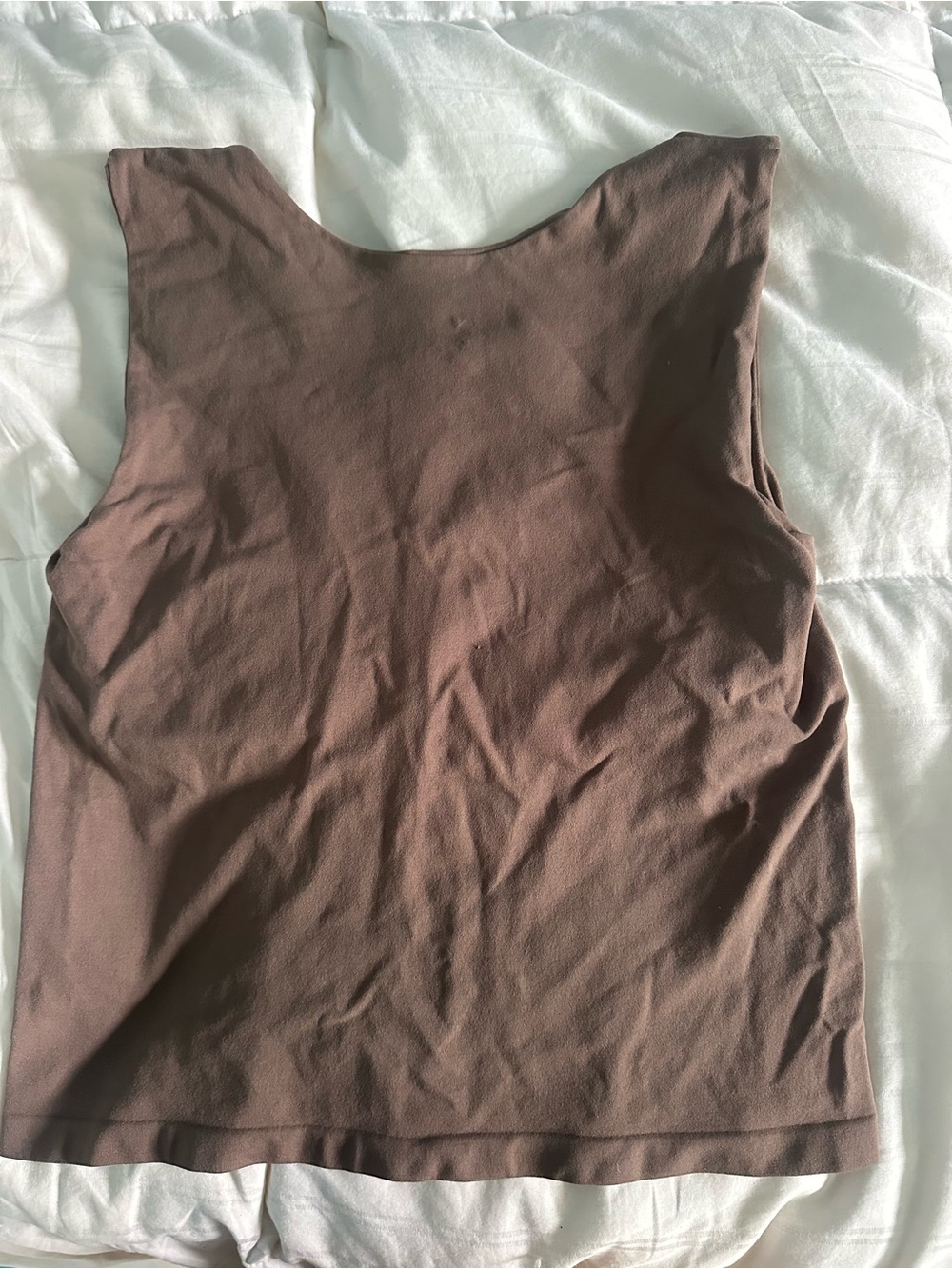 Free People Scoop Neck Cropped Tank Top - Chocolate Brown - Picture 2 of 2